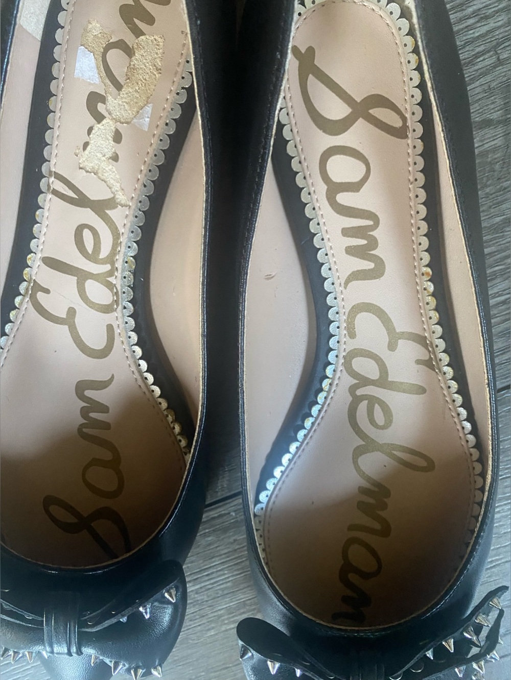 Sam Edelman Women's Black Pointed Spiked Flats in Size 7 - Picture 6 of 10